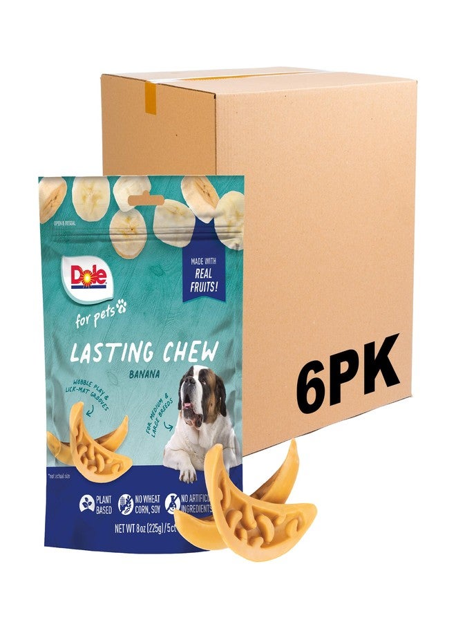 دولي دول فور بيتس، مكافآت مضغ طويلة الأمد بنكهة الموز للكلاب | بنكهة الفاكهة الحقيقية، خالية من القمح والذرة والصويا والنكهات والألوان والمواد الحافظة الاصطناعية والمنتجات الحيوانية، 8 أونصة - عبوة من 6 قطع - Image 1